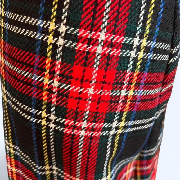 Vintage 1970’s Red and black plaid skirt with fringe Size 1/2 - Picture 7 of 9